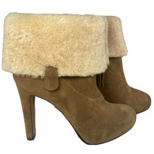 L’autre Chose Leather Bootie Shearling Cuff Made I
